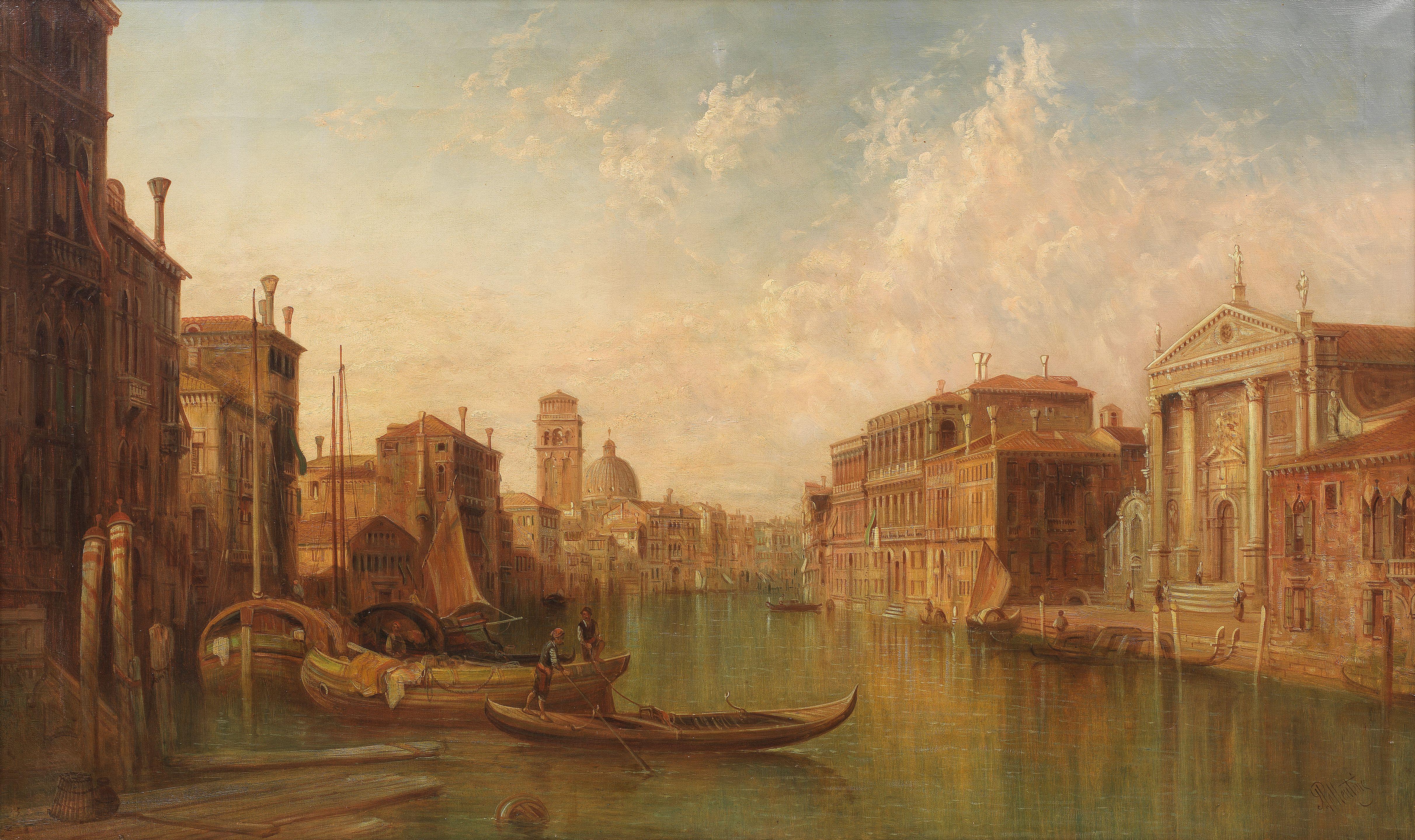 Alfred Pollentine - The Grand Canal, Venice, with the Church of San Eustachius (Stae)