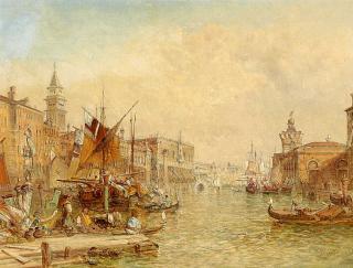 Alfred Pollentine - Venedig. Auf dem Canale Grande mit Blick auf den Dogenpalast