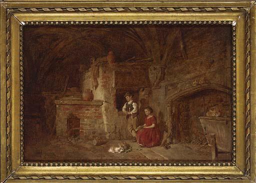 Alfred Provis - Feeding the rabbits