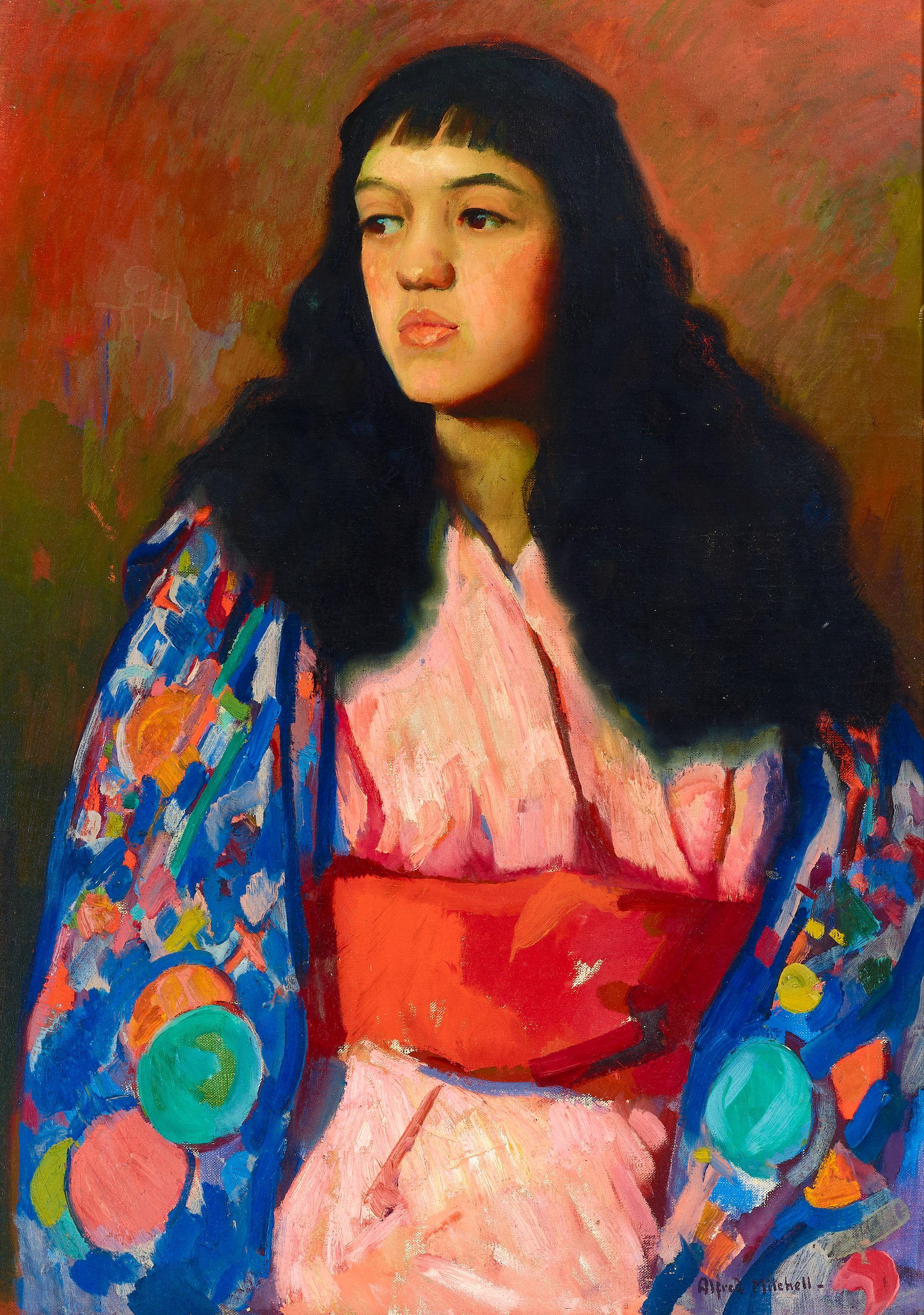 Alfred R. Mitchell - Portrait of a black haired woman