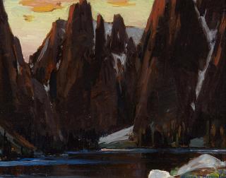 Alfred R. Mitchell - San Felipe Valley in Autumn (Foot of Banner Grade); Storm on Ramona, Julian Road; Evening, High Sierra (a group of three) each 8 x 10in