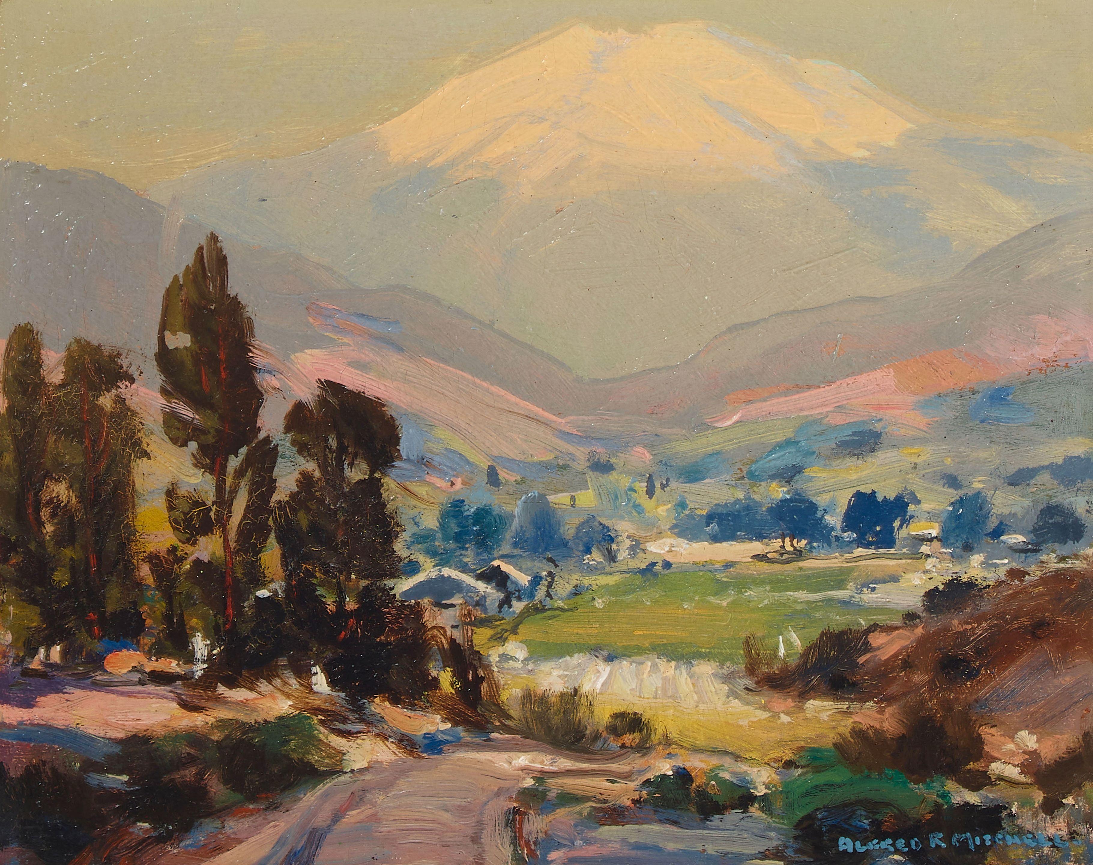 Alfred R. Mitchell - Toward the Mountain and San Felipe Valley in Autumn (Foot of Banner Grade) (a group of two)