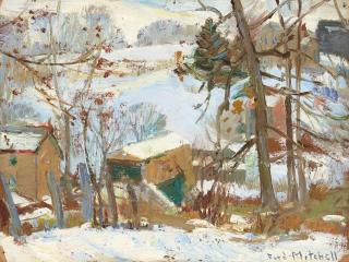 Alfred R. Mitchell - Winter in Old Pennsylvania 9 x 12 in. unframed