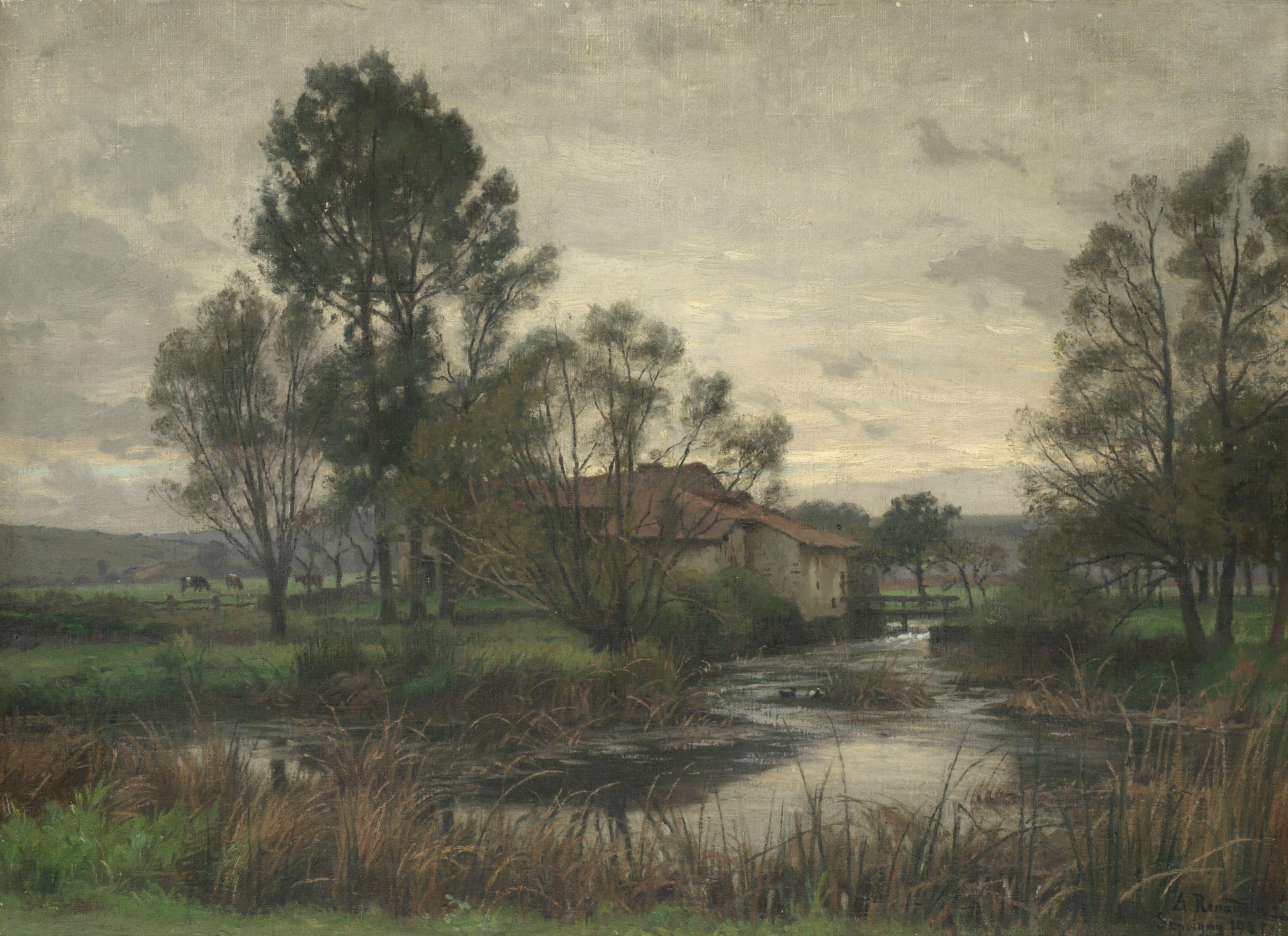 Alfred Renaudin - River landscape, Sepvigny