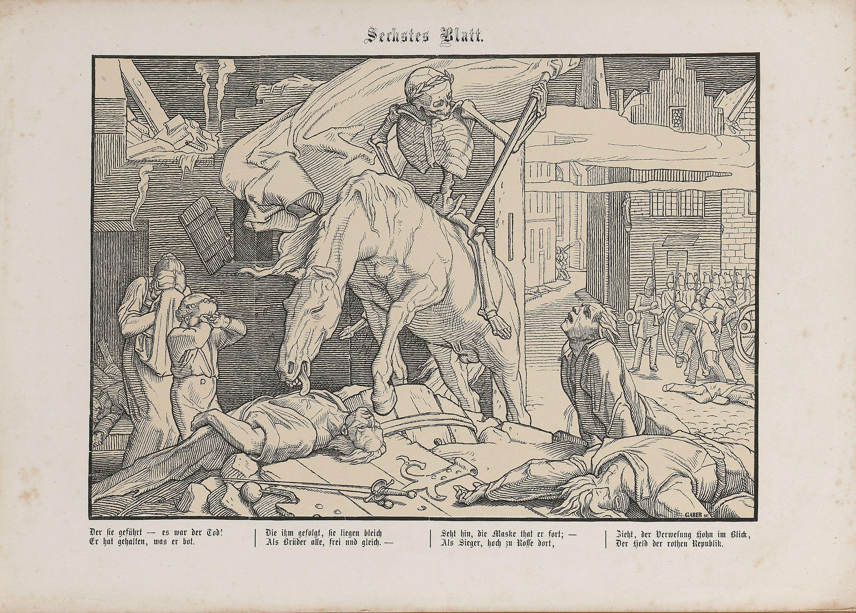 Alfred Rethel - Auch ein Todtentanz 6 unframed