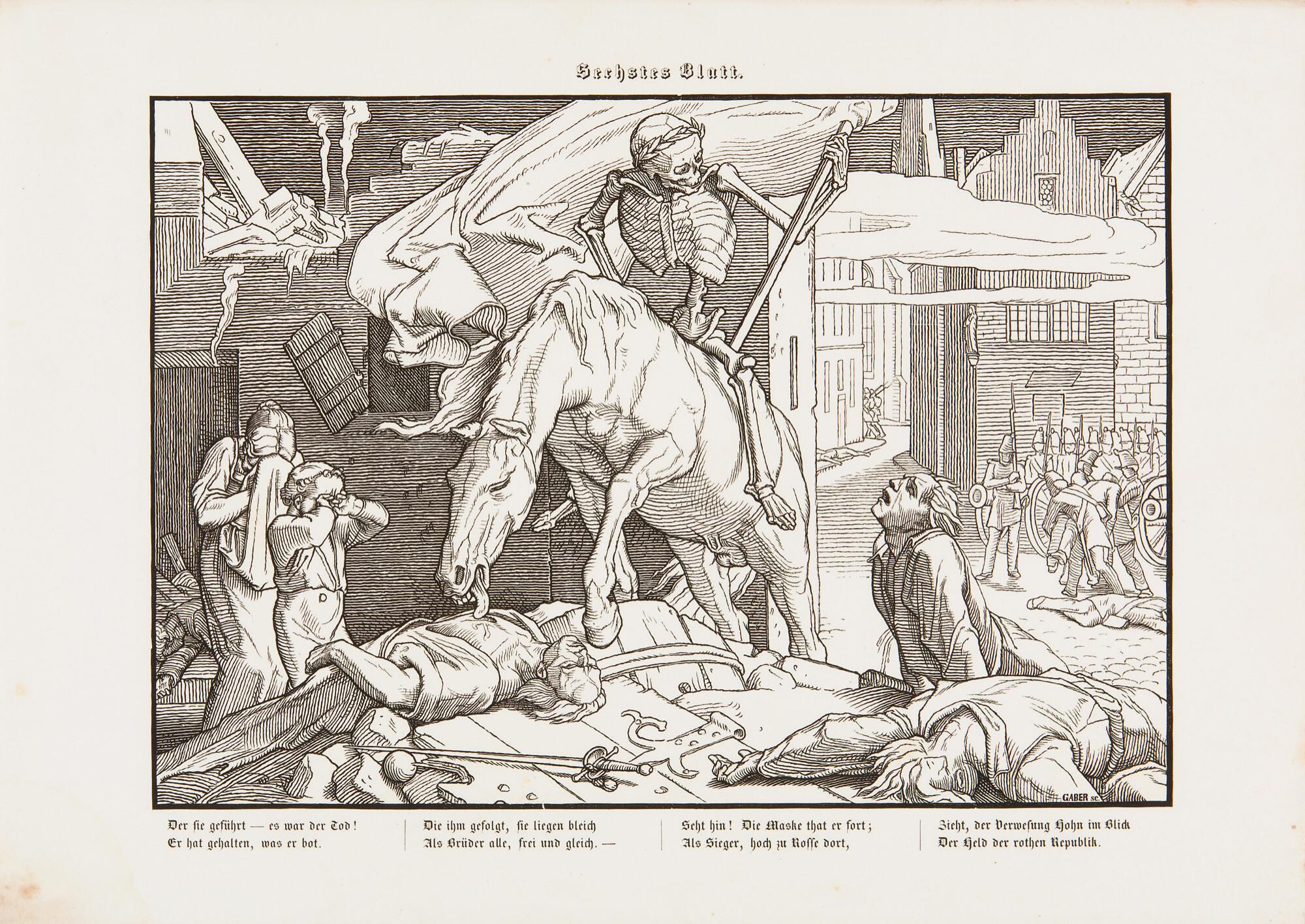 Alfred Rethel - Folge von 6 Bll.: Auch ein Todtentanz.