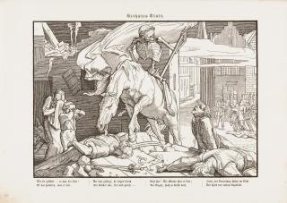 Alfred Rethel - Folge von 6 Bll.: Auch ein Todtentanz.