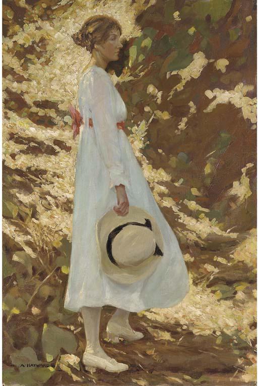 Alfred Robert Hayward - In a sunlit garden