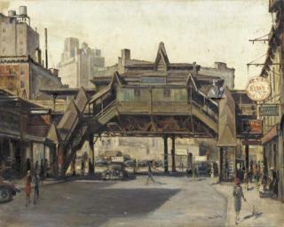 Alfred S. Mira - The El (View of Sixth Avenue and 8th Street)