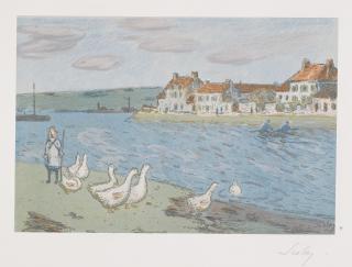 Alfred Sisley - Bords De Rivière Ou Les Oies (Delteil 6)