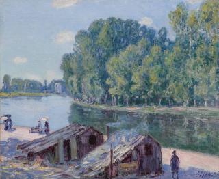 Alfred Sisley - Cabanes Au Bord Du Canal Du Loing, Effet De Soleil