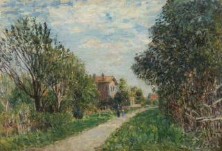 Alfred Sisley - Femme et enfant sur le chemin des près, Sèvres