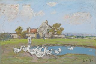 Alfred Sisley - Gardeuse D\'Oies Aux Sablons