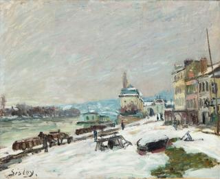 Alfred Sisley - Hiver à Marly, effet de neige