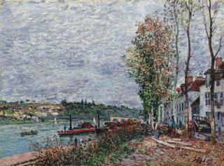 Alfred Sisley - Jour de brouillard sur la Seine, Saint-Mammès