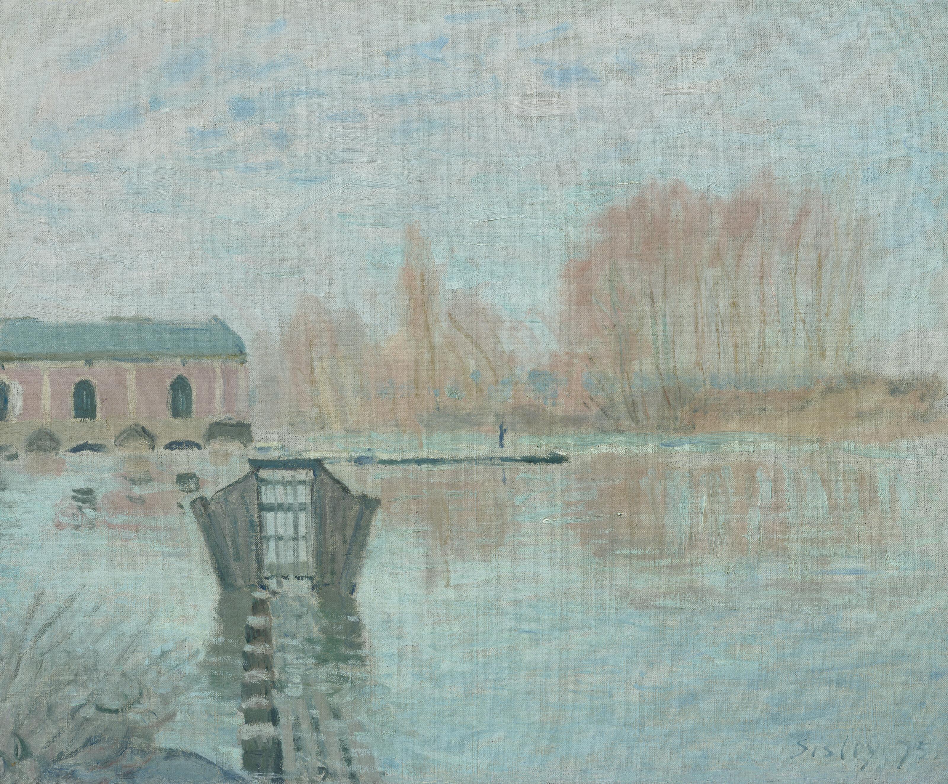 Alfred Sisley - La Machine de Marly et le barrage, Bougival