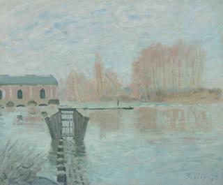 Alfred Sisley - La Machine de Marly et le barrage, Bougival