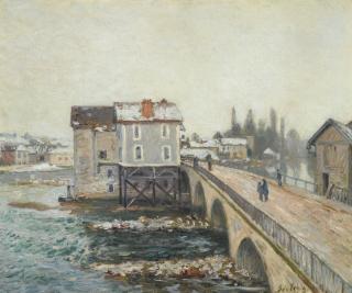 Alfred Sisley - Le Pont De Moret Et Les Moulins - Effet D\'Hiver