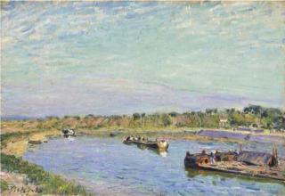 Alfred Sisley - Le Port de Saint Mammès, Le Matin