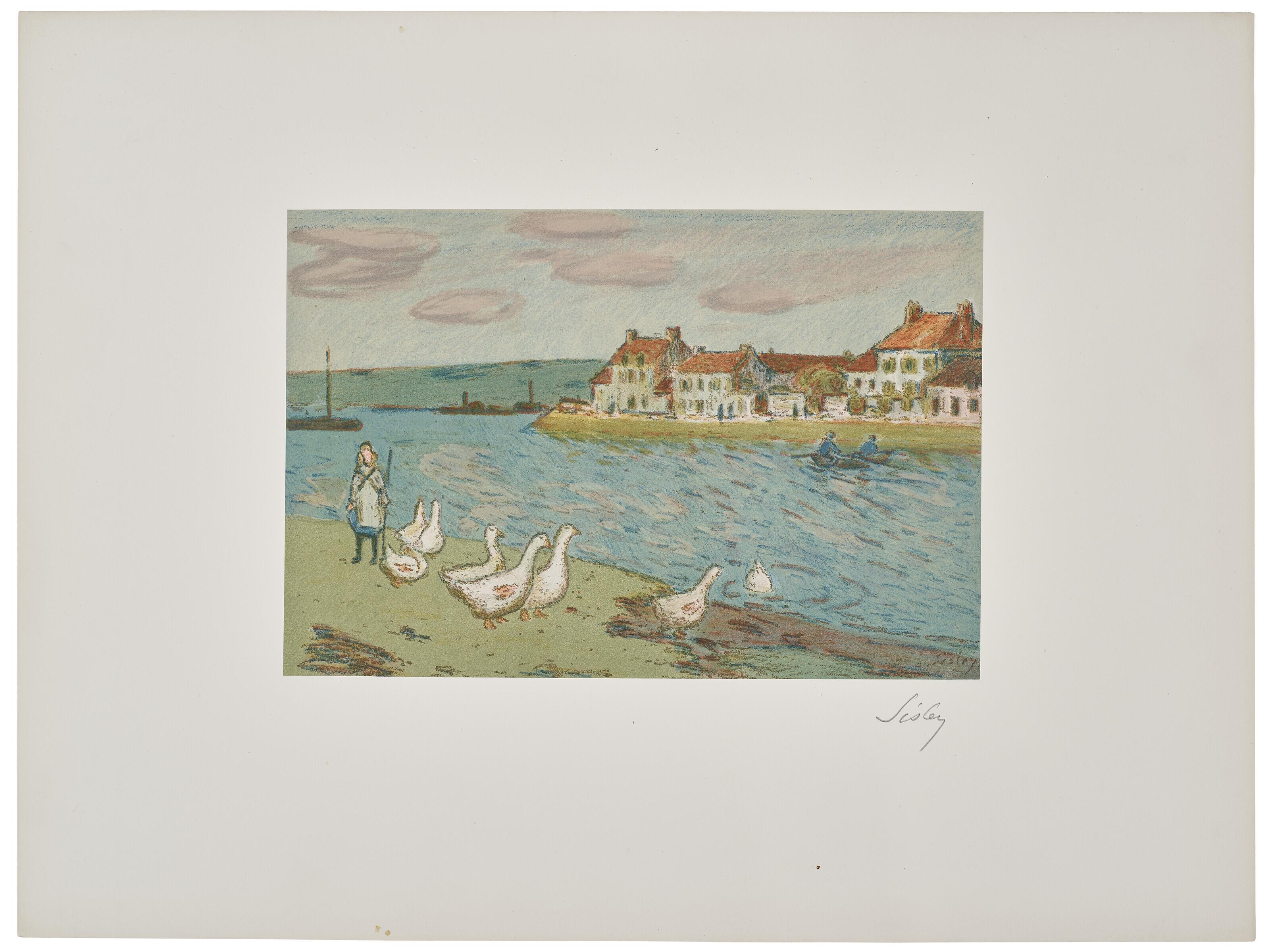 Alfred Sisley - Les Bords De Rivière (Les Oies), From L’Album D’Estampes Originales De La Galerie Vollard (2E Année)
