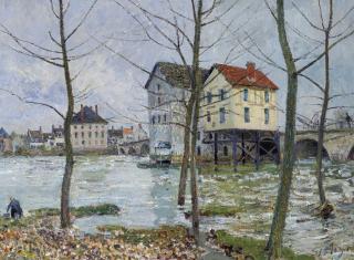 Alfred Sisley - Les moulins de Moret–Hiver