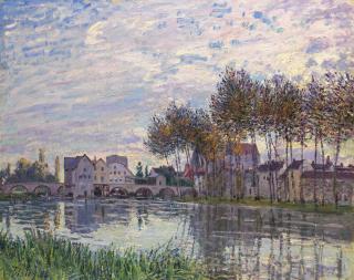 Alfred Sisley - Moret au coucher du soleil, octobre