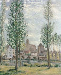 Alfred Sisley - Vue de Moret-Sur-Loing À Travers Les Arbres