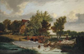 Alfred Stannard - Sheep Dipping At Trowse Mill, Norwich