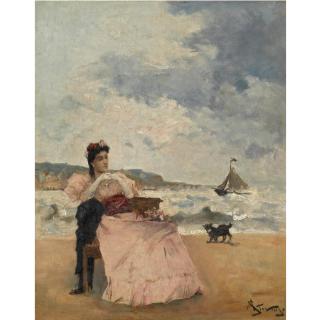 Alfred Stevens - Belgian Enjoying The Beach