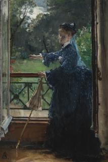Alfred Stevens - Belgian femme Au Balcon