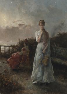 Alfred Stevens - Belgian Un Soir À La Mer