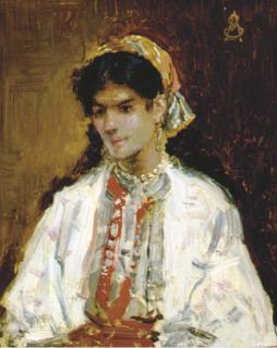 Alfred Stevens - Portrait d\'une Paysanne