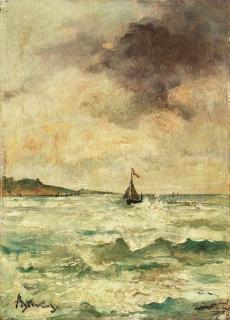 Alfred Stevens - Sailing off the coast