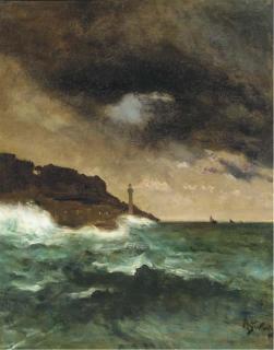 Alfred Stevens - The lighthouse at dusk