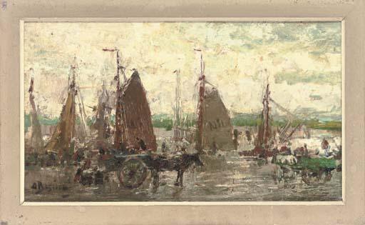 Alfred Théodore Joseph Bastien - Collecting the day\'s catch