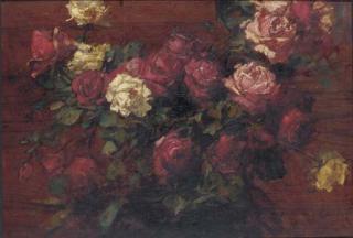 Alfred Théodore Joseph Bastien - Fleurs roses