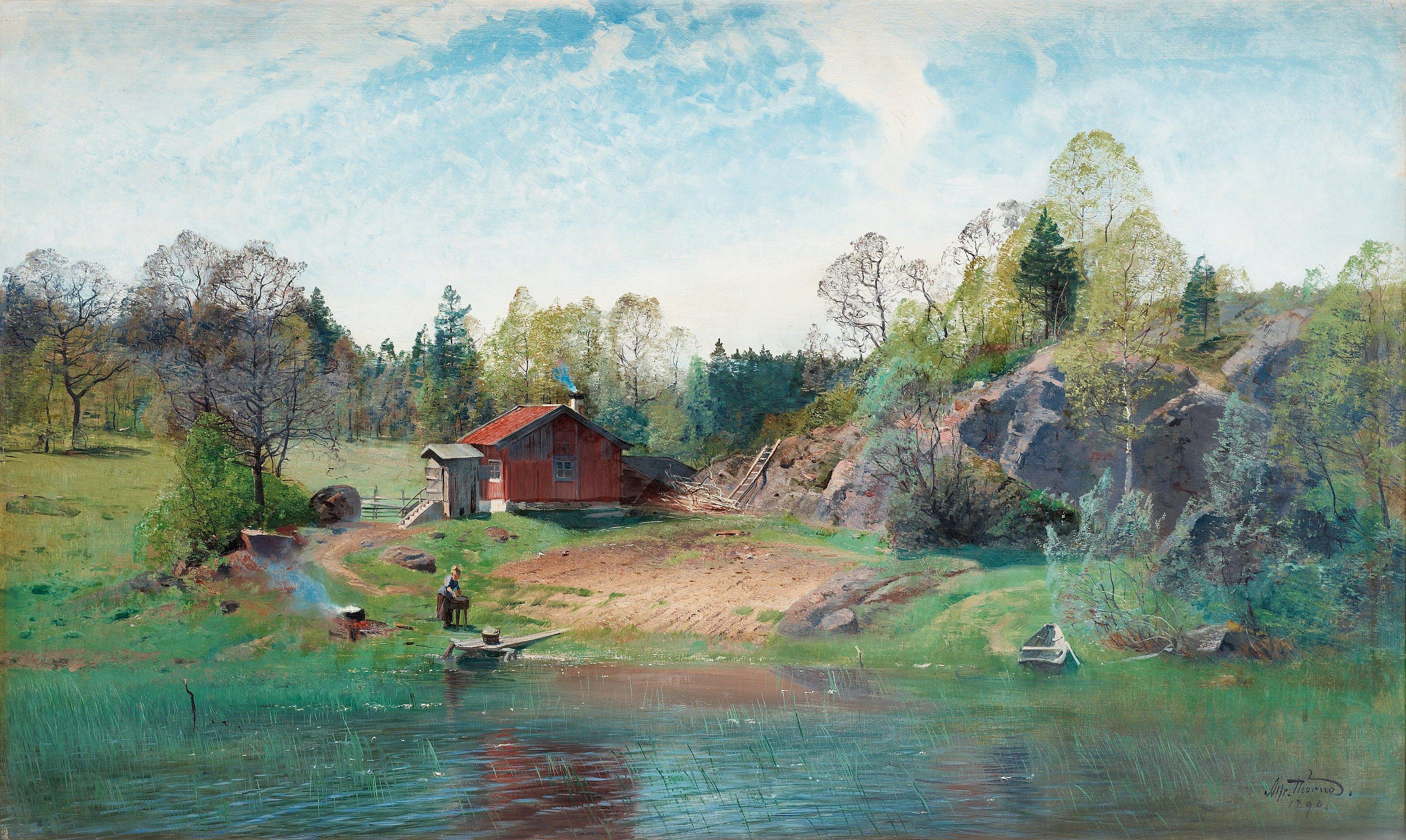 Alfred Thörne - Landscape with lake