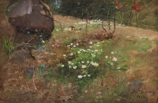 Alfred Thörne - Summer landscape with flowers
