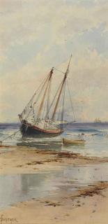 Alfred Thompson Bricher - Beached Schooner