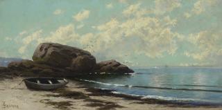 Alfred Thompson Bricher - Seascape with a Dory