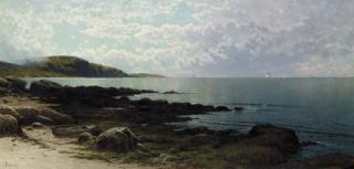 Alfred Thomspon Bricher - Seascape with Boat