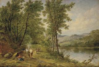 Alfred Vickers - A gypsy encampment in the Isle of Wight