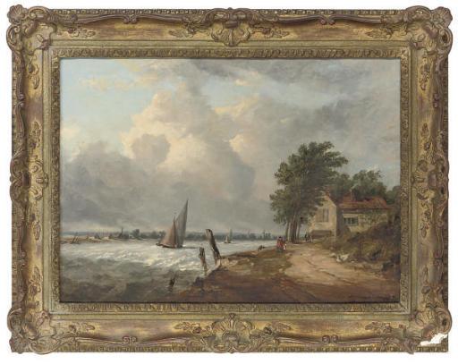 Alfred Vickers - A Windy Day Along The River