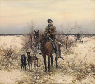 Alfred Von Wierusz-Kowalski - Hunting With Hounds