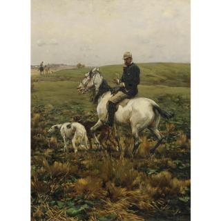 Alfred Von Wierusz-Kowalski - Huntsman With Hounds