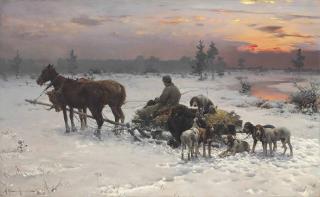 Alfred von Wierusz-Kowalski - Waiting for their Master