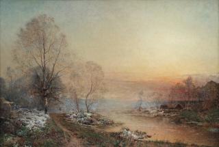 Alfred Wahlberg - Fog over Huskvarna stream
