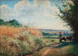 Alfred Wahlberg - French landscape from Auvers-sur-Oise