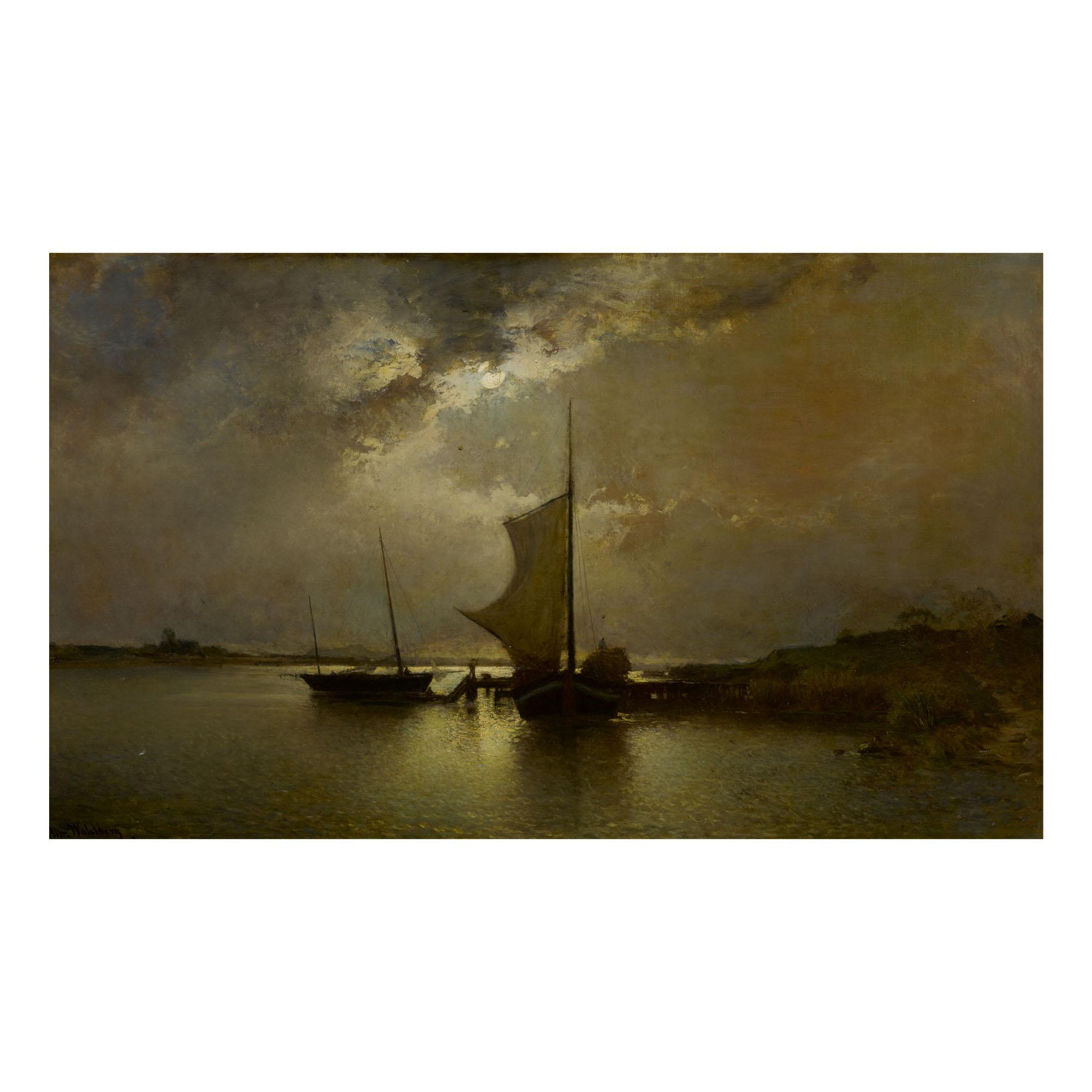 Alfred Wahlberg - Ships By Moonlight