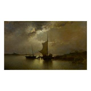 Alfred Wahlberg - Ships By Moonlight